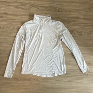 White Athletic Quarter Zip Top